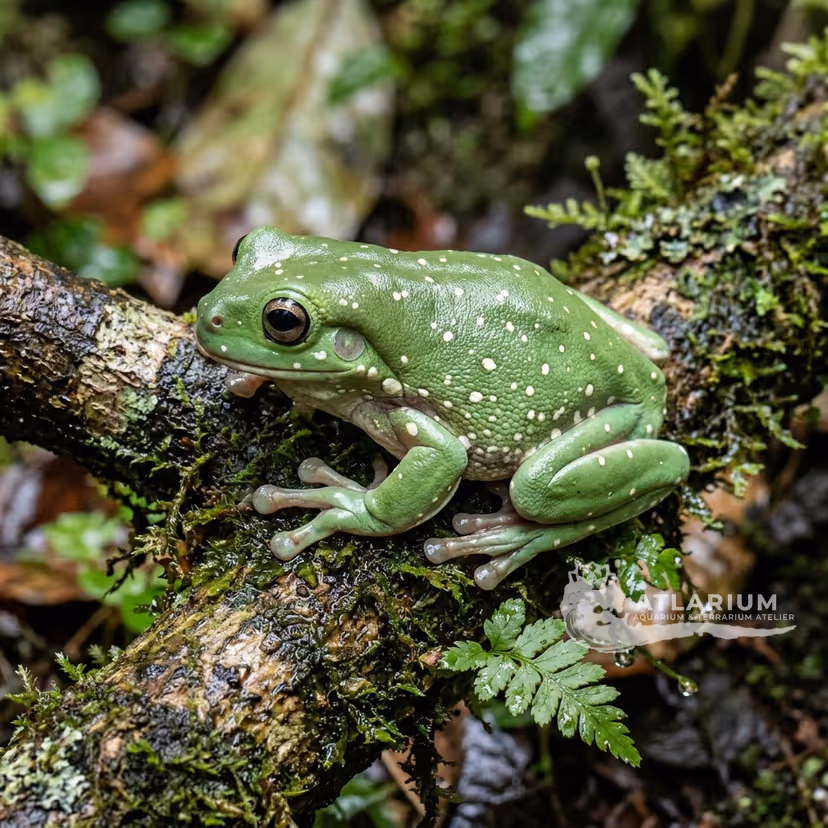 White's Tree Frog (Snowflake) (Litoria caerulea "Snowflake")