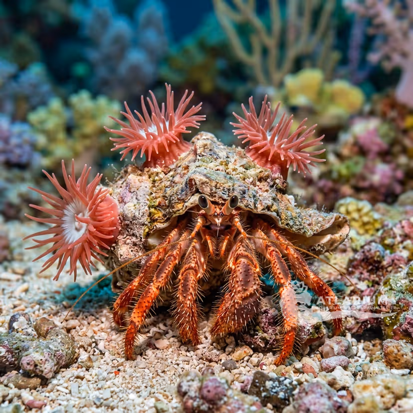 Anemone hermit crab (Dardanus pedunculatus)