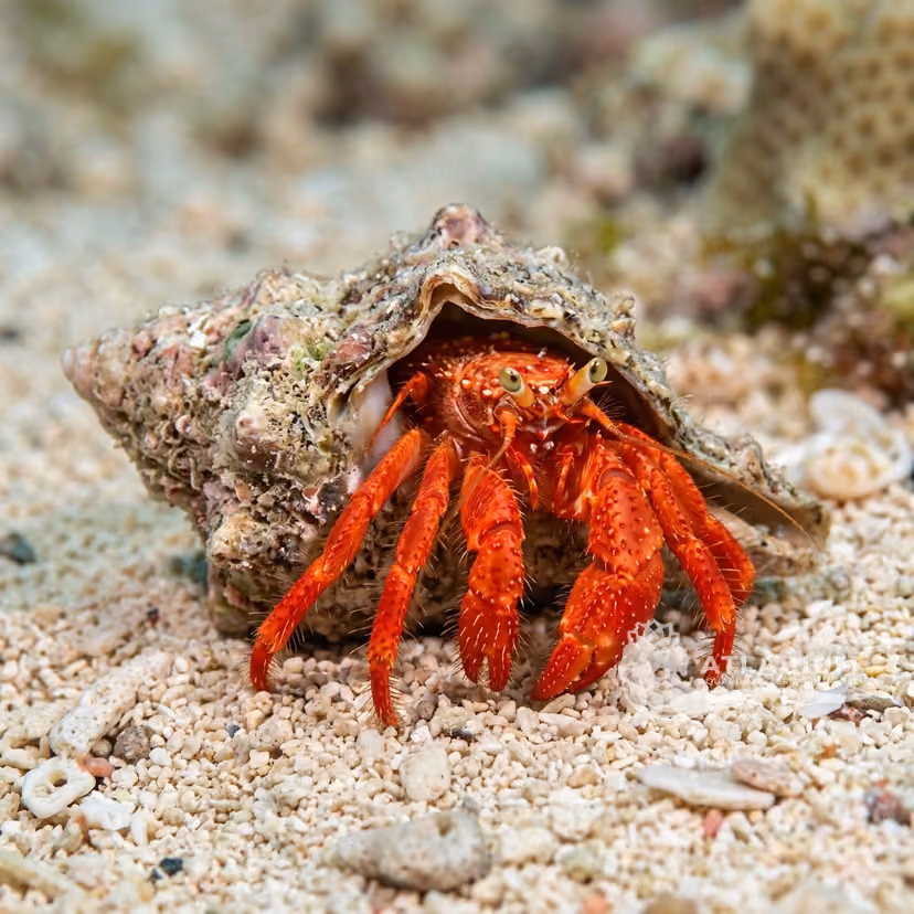 Scarlet reef hermit crab