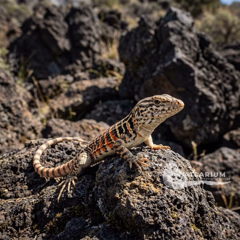 Lagarto mariposa de Reeves (Leiolepis rubritaeniata)