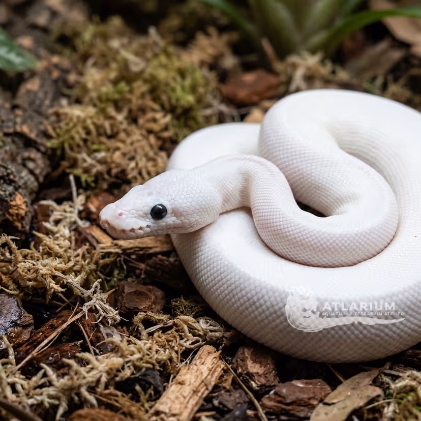 Ball Python (Black Eyed Leucistic) (Python regius "Black Eyed Leucistic")