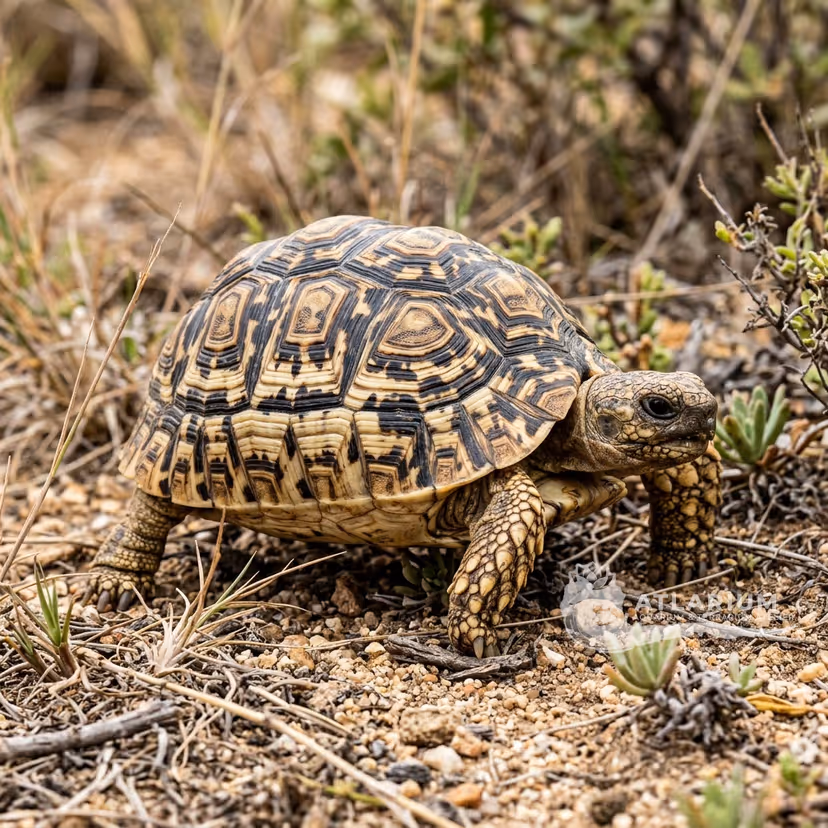 Tartaruga leopardo sudafricana (Stigmochelys pardalis pardalis)
