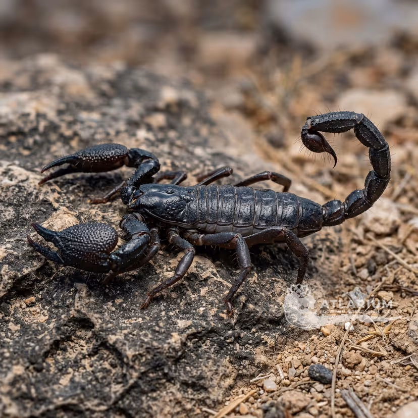 Escorpión Negro de Judea (Hottentotta judaicus) (Hottentotta judaicus)