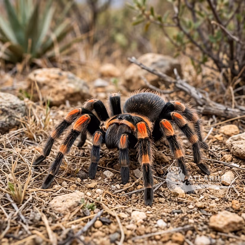 Tarántula de Rodillas Rojas (Brachypelma hamorii)