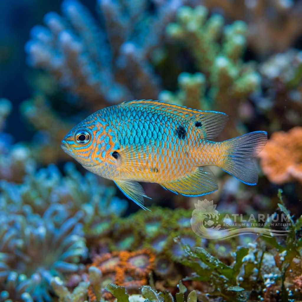 Damisela de mejillas escamosas (Pomacentrus lepidogenys)