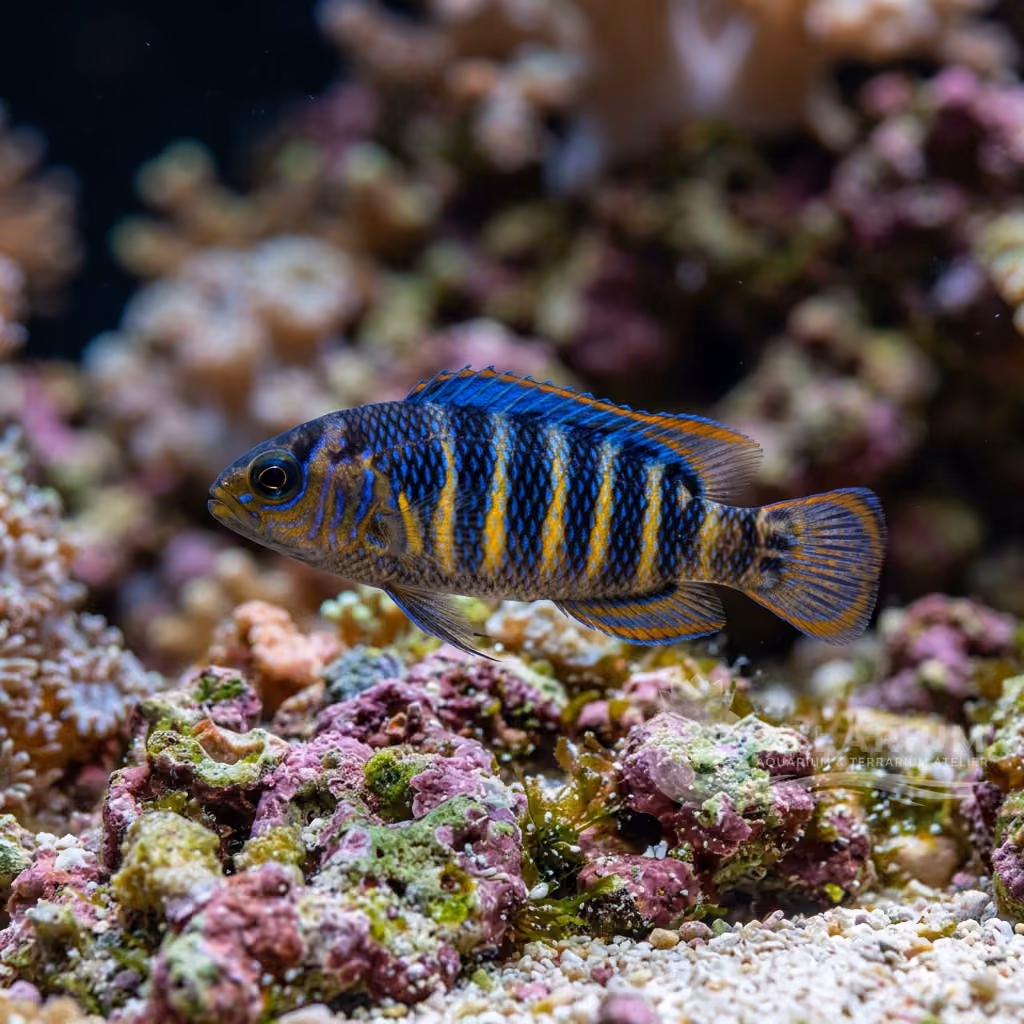 Dottyback dai fianchi blu (Pseudochromis cyanotaenia)