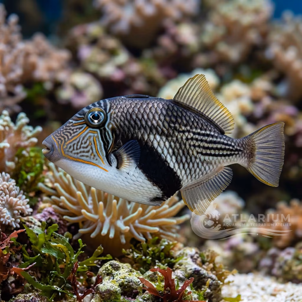 Pesce balestra pancia nera (Rhinecanthus verrucosus)