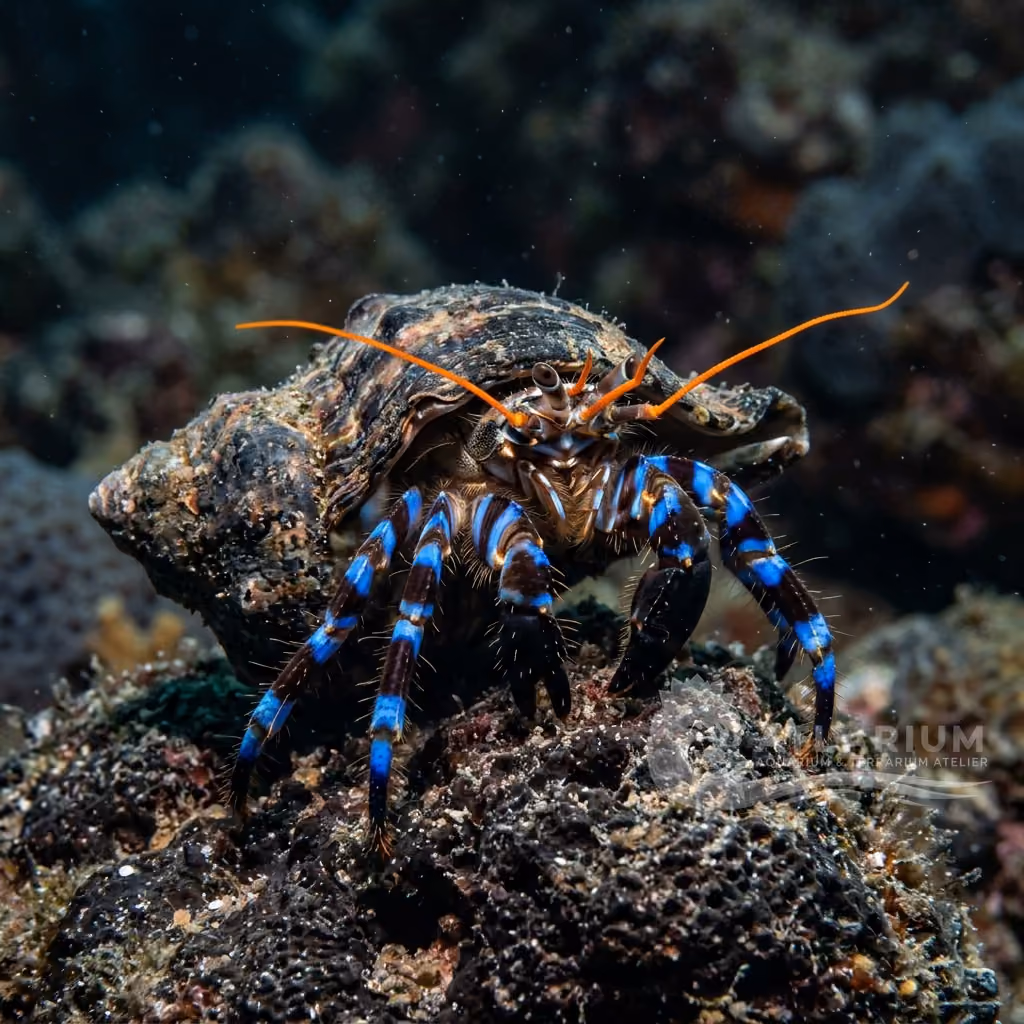 Paguro zampe blu elettrico (Calcinus elegans)