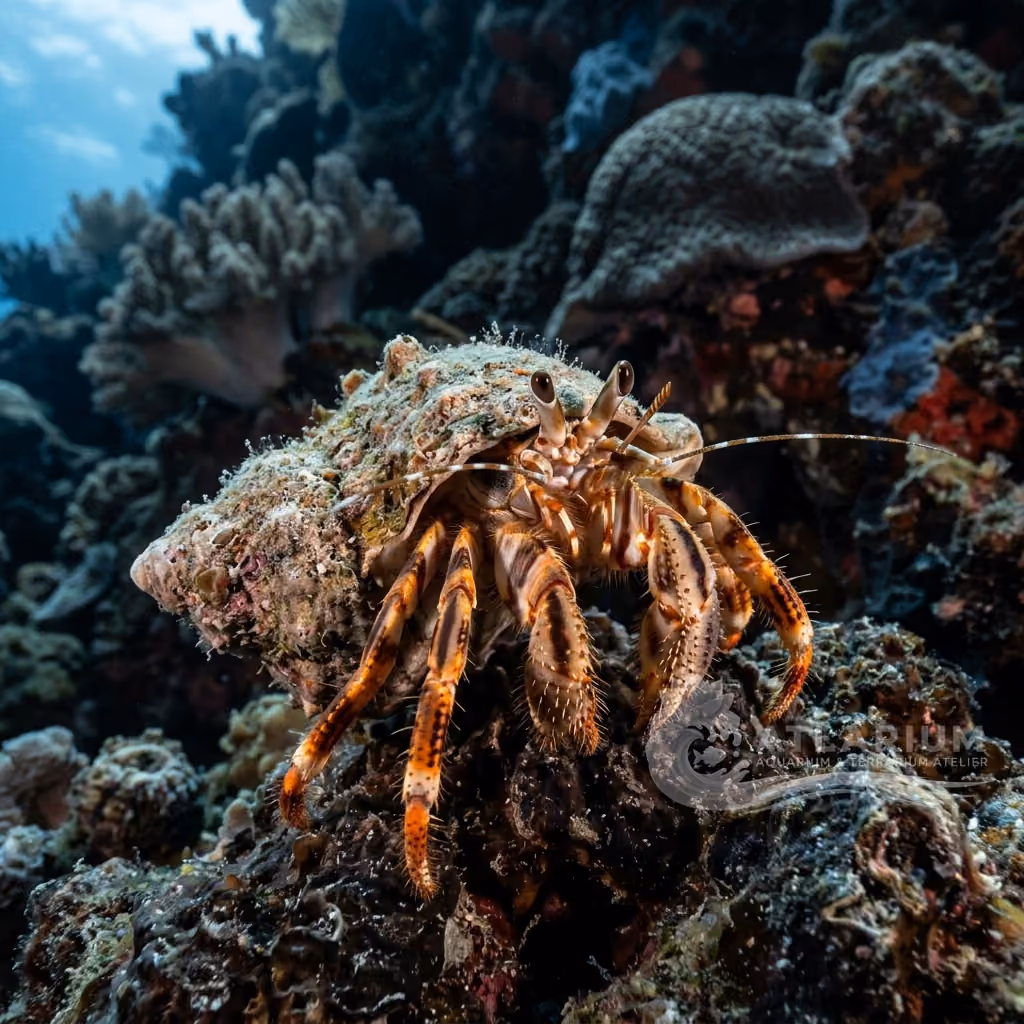 Double-striped hermit crab (Clibanarius bistriatus)