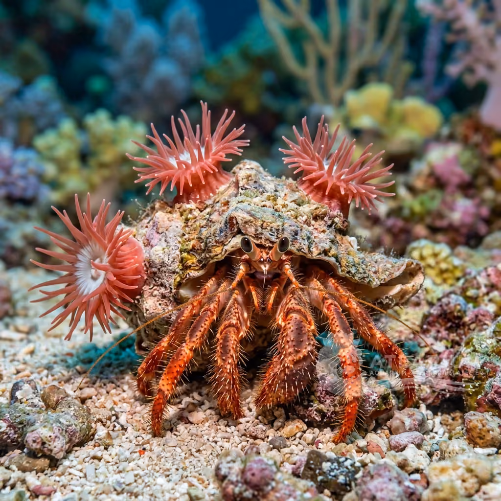 Anemone hermit crab (Dardanus pedunculatus)