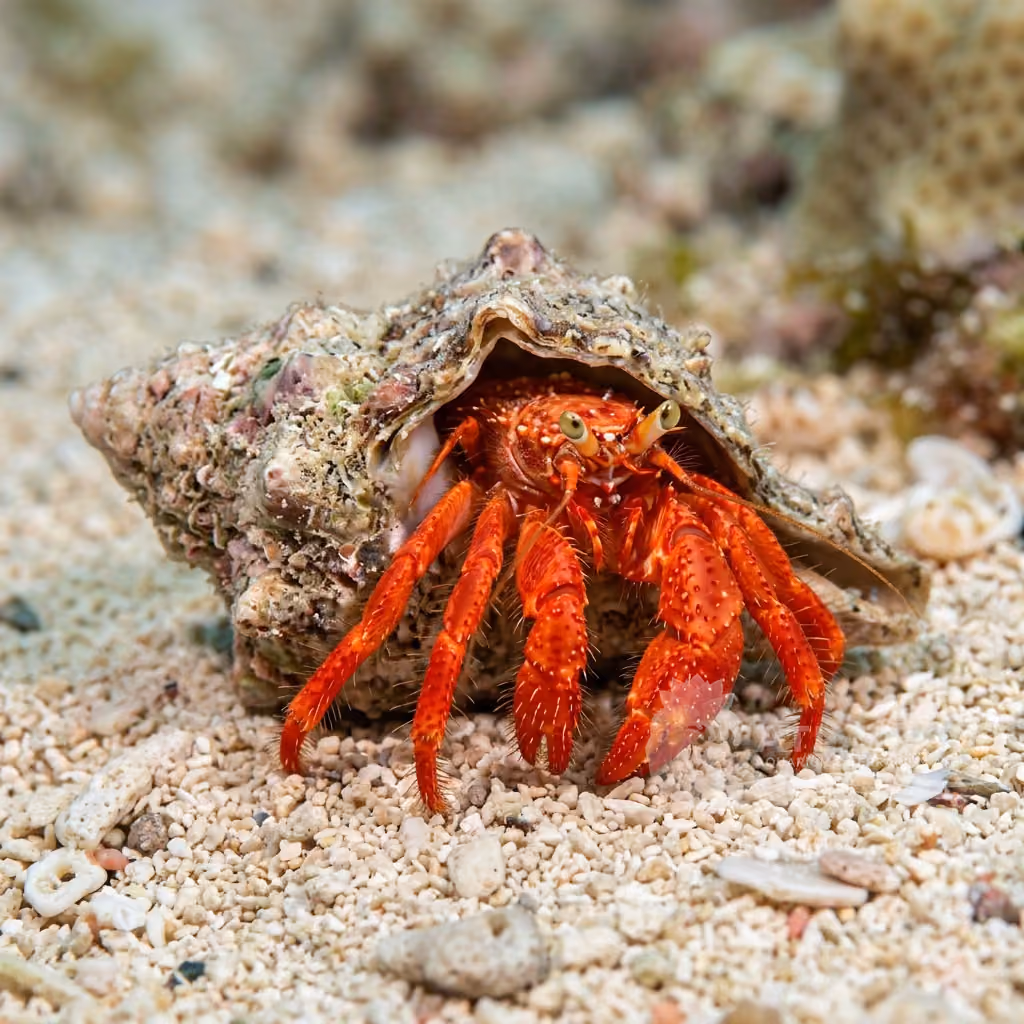 Paguro rosso reef (Paguristes cadenati)