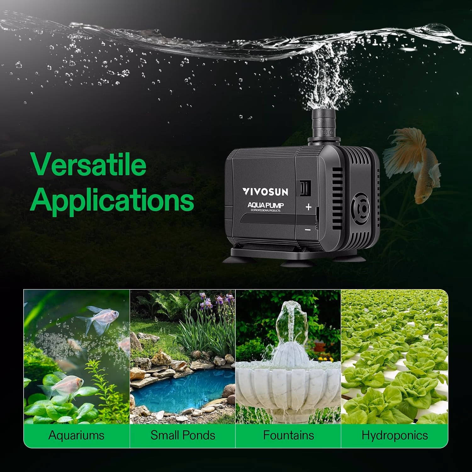 Vivosun Submersible Water Pump 400GPH